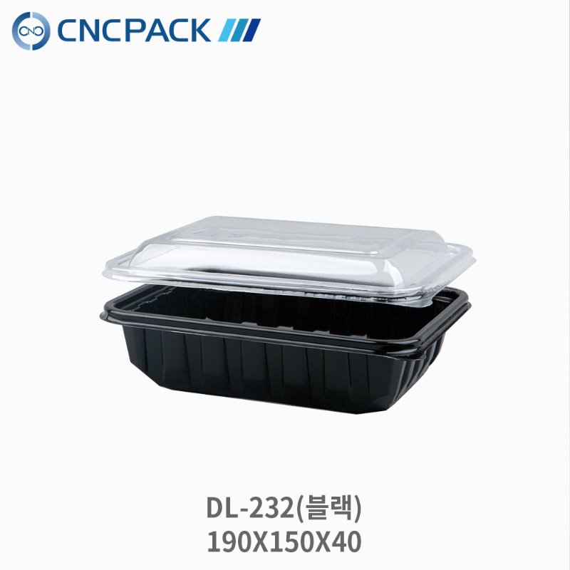 PET사각용기 DL-232  (190x150xH40mm)(600개/박스)