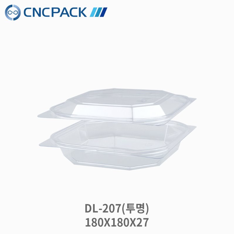 PET사각용기 DL-207  (180x180xH27mm)(400개/박스)